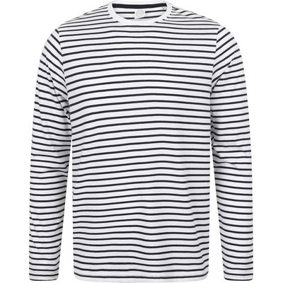 Camiseta marinera unisex manga larga White / Oxford Navy XXL