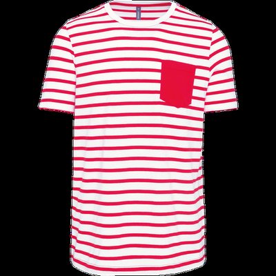 Camiseta marinero con bolsillo White / Red Stripe S