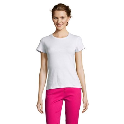 Camiseta Mujer 150g Algodón Blanco S