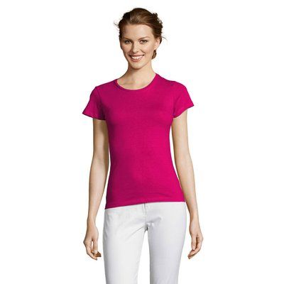 Camiseta Mujer 150g Algodón Fuchsia XL