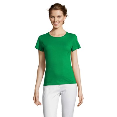 Camiseta Mujer 150g Algodón Verde M