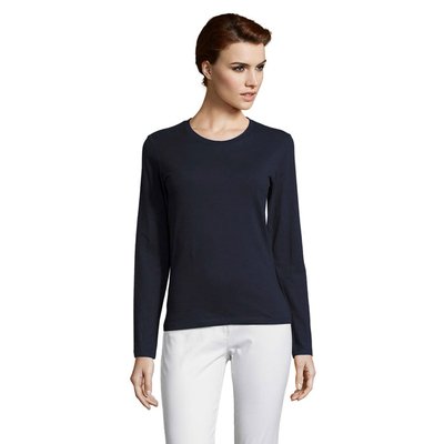 Camiseta Mujer Ajustada Manga Larga 190g French Marino M