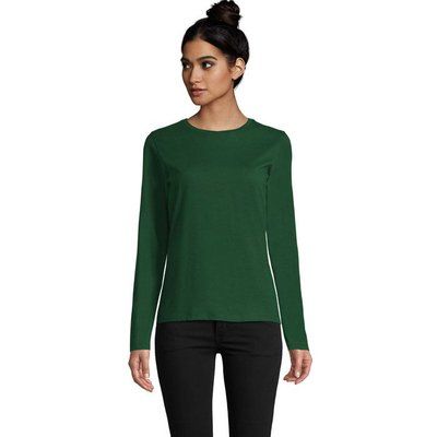 Camiseta Mujer Ajustada Manga Larga 190g Verde Botella Oscuro S