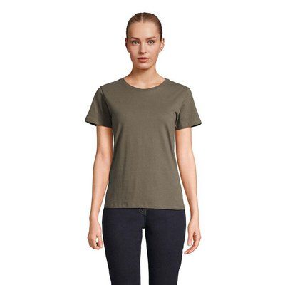 Camiseta Mujer Algodón Corte Entallado Army M