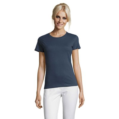 Camiseta Mujer Algodón Corte Entallado Denim M