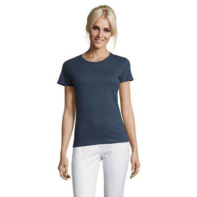 Camiseta Mujer Algodón Corte Entallado Denim S