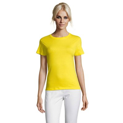 Camiseta Mujer Algodón Corte Entallado Limon L