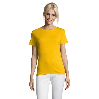 Camiseta Mujer Algodón Corte Entallado Oro XXL