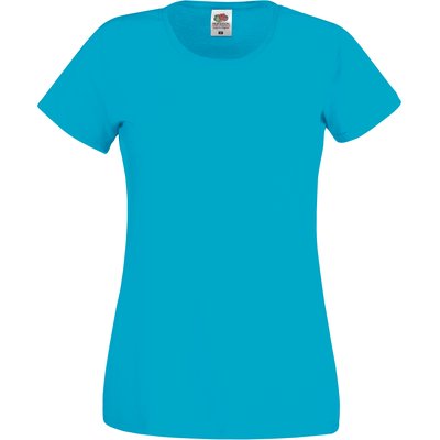 Camiseta mujer algodón cuello redondo entallada Azur Blue L