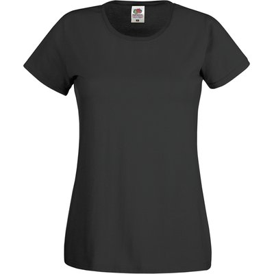 Camiseta mujer algodón cuello redondo entallada Black S