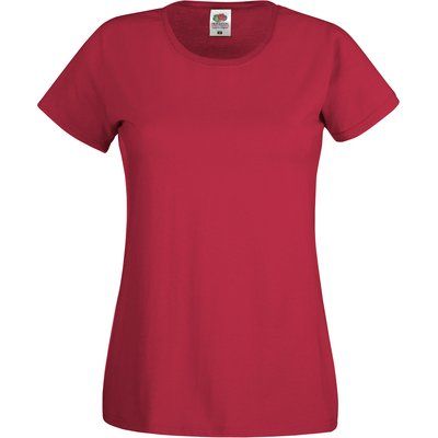 Camiseta mujer algodón cuello redondo entallada Brick Red M