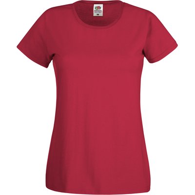 Camiseta mujer algodón cuello redondo entallada Brick Red XS