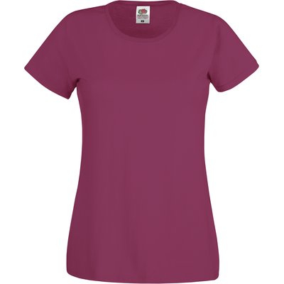Camiseta mujer algodón cuello redondo entallada Burgundy XXL