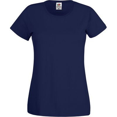 Camiseta mujer algodón cuello redondo entallada Deep Navy L