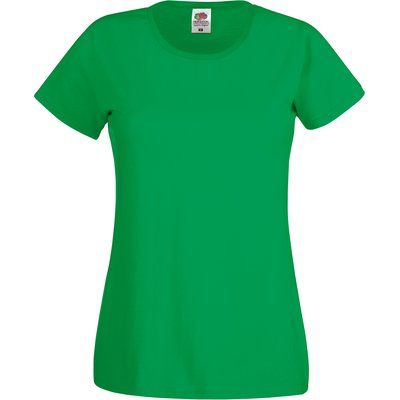 Camiseta mujer algodón cuello redondo entallada Kelly Green S
