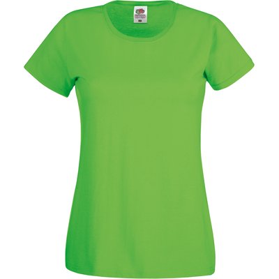 Camiseta mujer algodón cuello redondo entallada Lime XXL