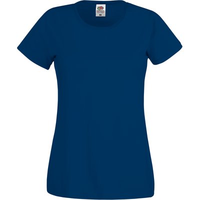 Camiseta mujer algodón cuello redondo entallada Navy XXL