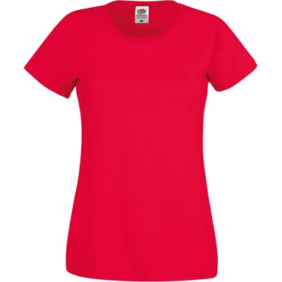 Camiseta mujer algodón cuello redondo entallada Red XL