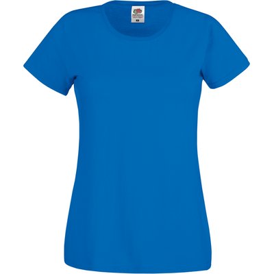 Camiseta mujer algodón cuello redondo entallada Royal Blue L