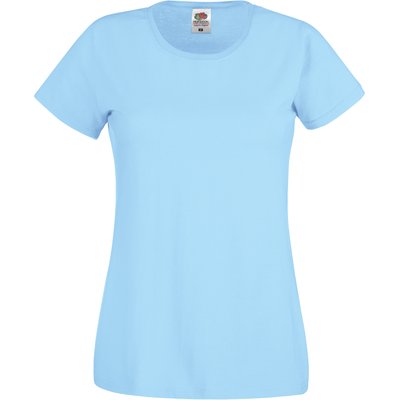 Camiseta mujer algodón cuello redondo entallada Sky Blue XS