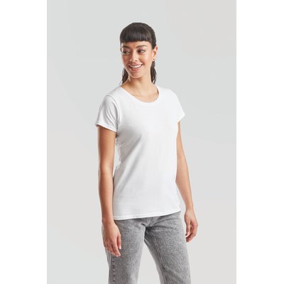 Camiseta mujer algodón cuello redondo entallada