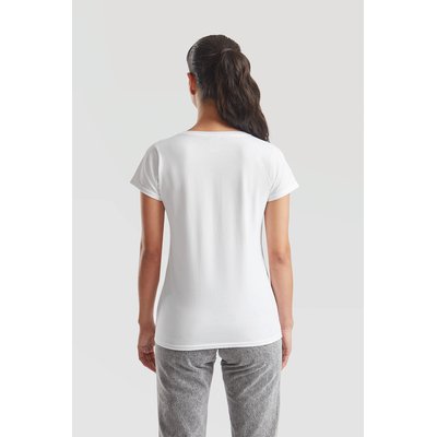Camiseta mujer algodón cuello redondo entallada