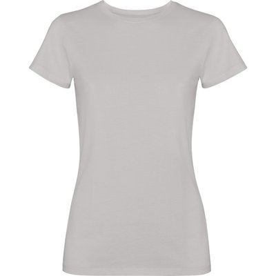 Camiseta mujer algodón efecto desgastado Gris Piedra Lavado L