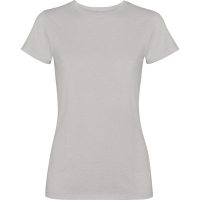 Camiseta mujer algodón efecto desgastado GRIS PIEDRA LAVADO M