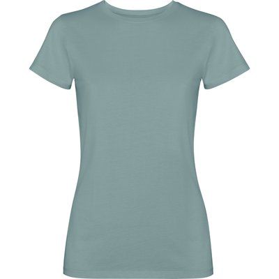 Camiseta mujer algodón efecto desgastado VERDE PATO LAVADO S