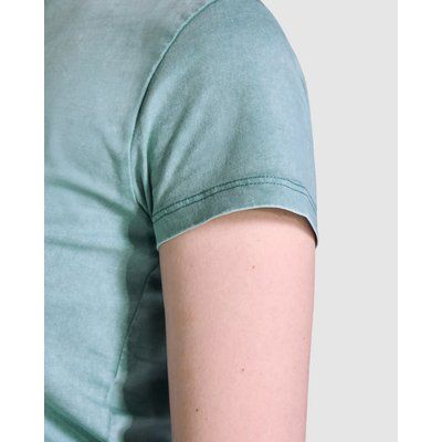 Camiseta mujer algodón efecto desgastado
