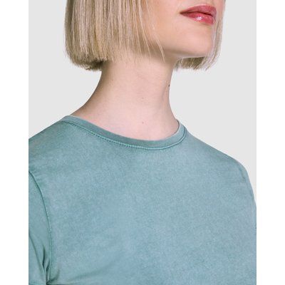 Camiseta mujer algodón efecto desgastado