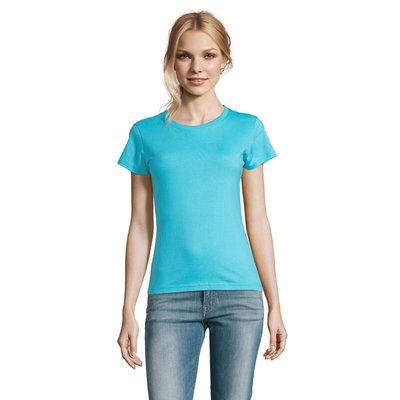 Camiseta Mujer Algodón Semi-Peinado Azul Atolón Xl