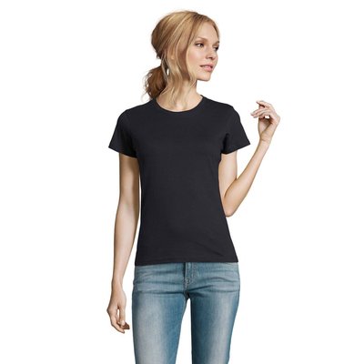 Camiseta Mujer Algodón Semi-Peinado Azul Mar L
