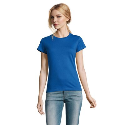 Camiseta Mujer Algodón Semi-Peinado Azul Royal S