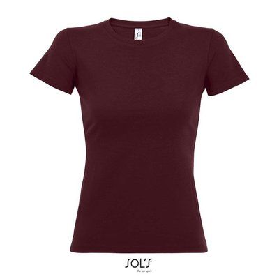 Camiseta Mujer Algodón Semi-Peinado Burgundy M
