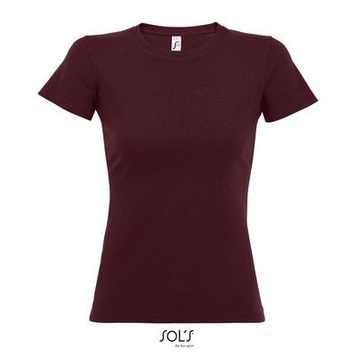 Camiseta Mujer Algodón Semi-Peinado Burgundy Xxl