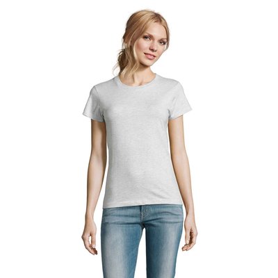 Camiseta Mujer Algodón Semi-Peinado Ceniza Xl