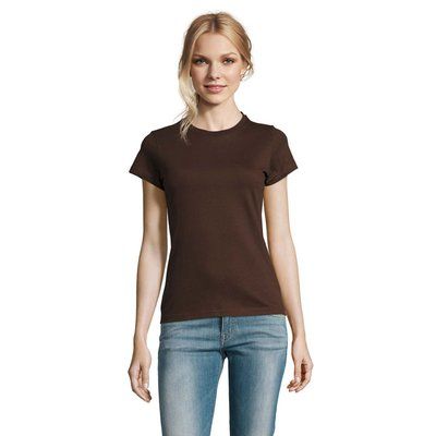 Camiseta Mujer Algodón Semi-Peinado Chocolate Xxl