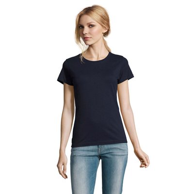 Camiseta Mujer Algodón Semi-Peinado French Marino L
