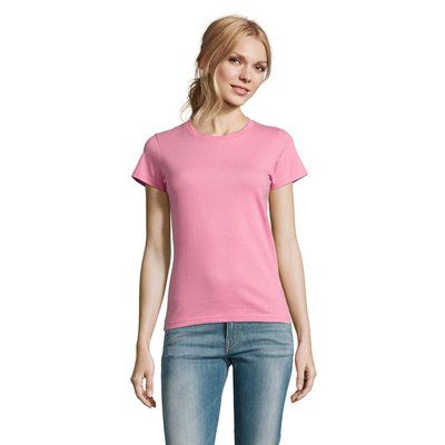 Camiseta Mujer Algodón Semi-Peinado Rosa Orquídea L