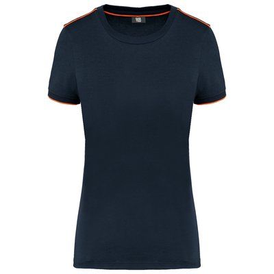 Camiseta mujer antibolitas Navy / Fluorescent Orange S