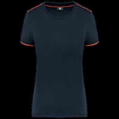 Camiseta mujer antibolitas Navy / Fluorescent Orange Xl