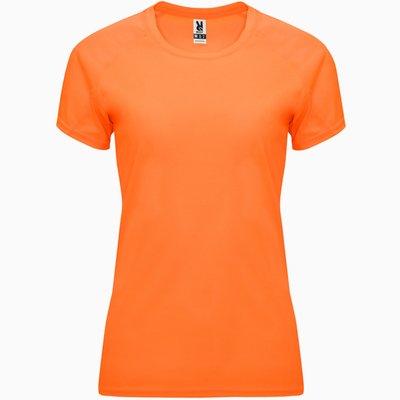 Camiseta Mujer Control Dry Entallada NARANJA FLUOR M