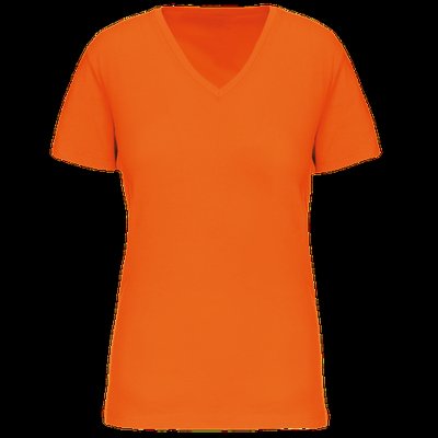 Camiseta de mujer cuello de pico Orange S