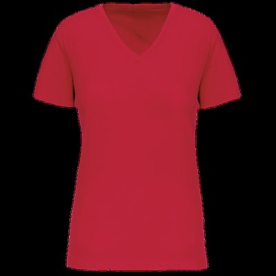Camiseta de mujer cuello de pico Red XL