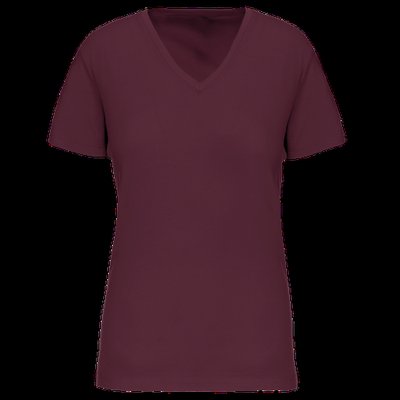 Camiseta de mujer cuello de pico Wine M