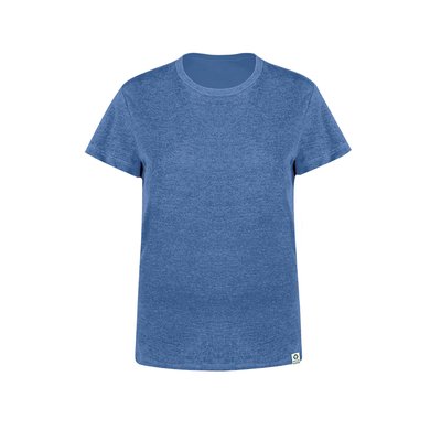 Camiseta Mujer Jaspeada Algodón Reciclado Azul L