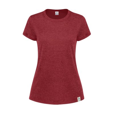 Camiseta Mujer Jaspeada Algodón Reciclado Roj L