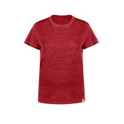 Camiseta Mujer Jaspeada Algodón Reciclado Roj M