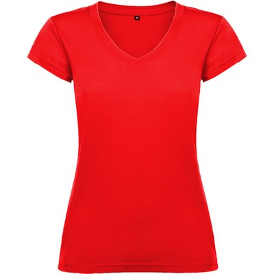 Camiseta de mujer manga corta entallada Rojo 2Xl